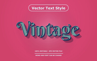 Vintage Editable Vector Text Effect with Retro Style