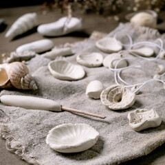 handcrafted beads from raw porcelain