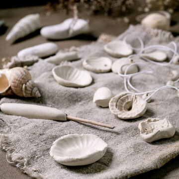 handcrafted beads from raw porcelain