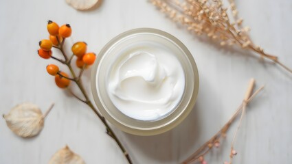 Organic skincare cream product photography for beauty blog and social media content