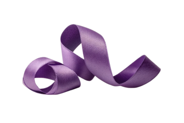 PNG Elegant purple ribbon curled on black background