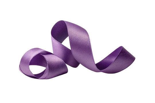 PNG Elegant purple ribbon curled on black background