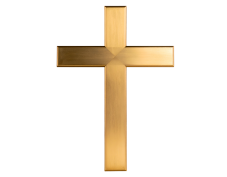 A beautifully crafted golden cross with a polished metallic finish radiates a profound sense of faith and hope.