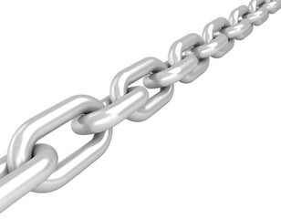 Obraz premium A gleaming silver chain stretches diagonally across the frame symbolizing unbreakable strength and secure connection.