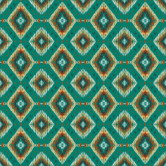 Vibrant geometric pattern featuring colorful diamond shapes on teal background, creating lively and dynamic visual effect