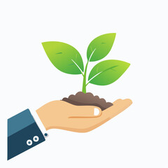 Protecting Our Planet A Hand Holding a Growing Plant