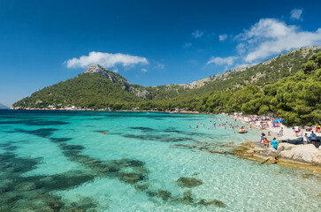 Playa de Formentor at Cala Pi de la Posada bay in Mallorca