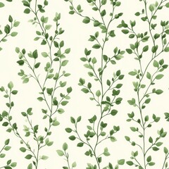 A seamless pattern with realistic mini thyme plants, mesmerizing and vibrant, minimalist design, soft colors 