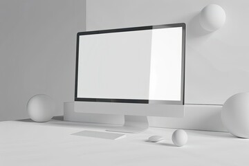 Vibrant Picture of Minimal Computer Mock Up 3D Rendering