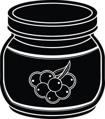 Jar of homemade berry jam sweet treat