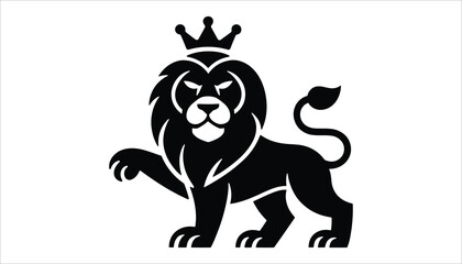 Lion Crown Vector Logo Royal King Emblem Design.