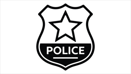 Police Badge Vector Law Enforcement Shield Icon.
