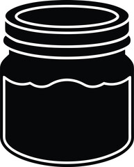 Glass jar filled with homemade preserves