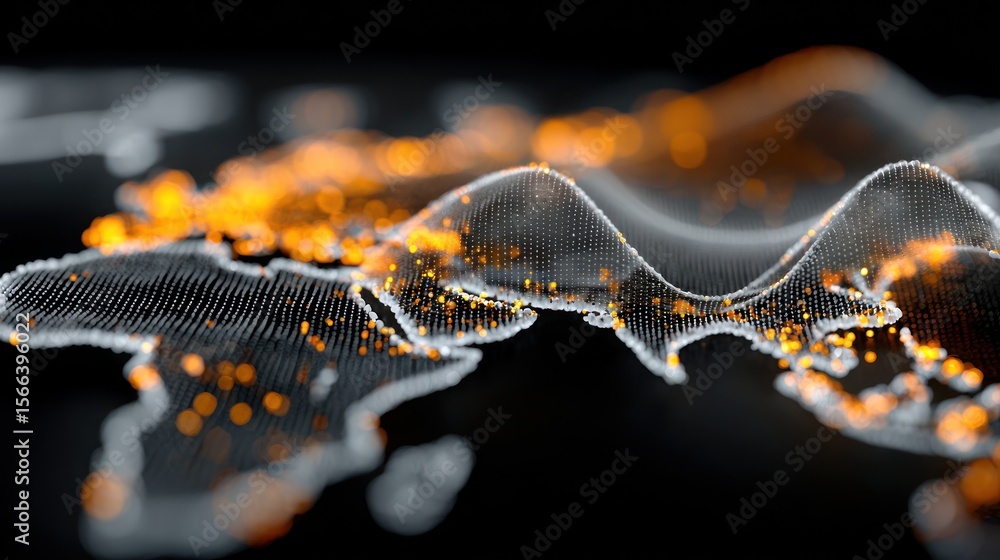 Poster abstract digital world map global network visualization
