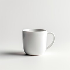 Fototapeta premium Empty white mug on a plain background.