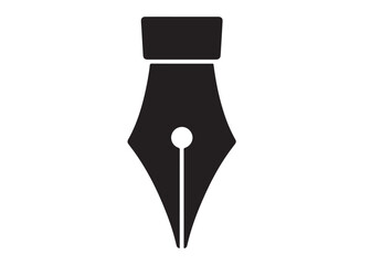 pen tool logo silhouette vector, pen tool icon logo vector design, fountain pen tool logo vector, black writing pen tool logo vector silhouette, Pen nib logo silhouettes vector on a white background 