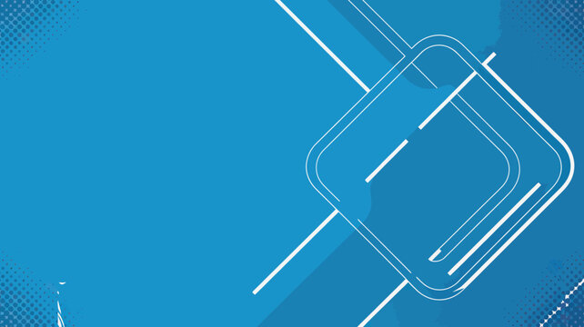 A blue background with white lines and a square shape in the upper right corner of the image design