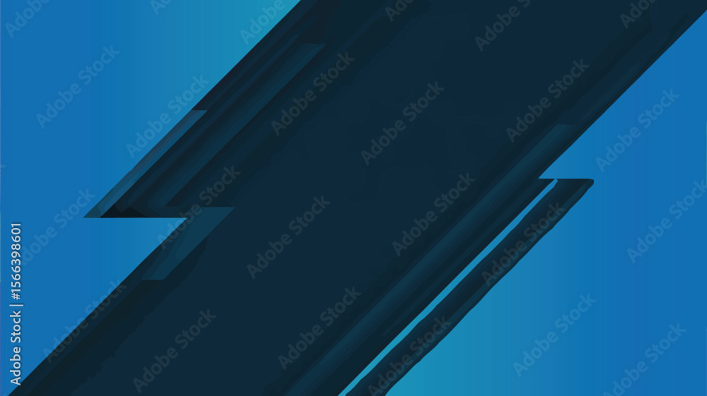 Poster abstract background with diagonal dark blue shapes and light blue gradient color field design