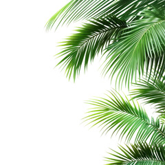 Palm leaf border isolated on Transparent background for natural and tropical design projects, palm leaf border isolated on PNG background