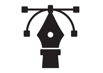 pen tool logo silhouette vector, pen tool icon logo vector design, fountain pen tool logo vector, black writing pen tool logo vector silhouette, Pen nib logo silhouettes vector on a white background 