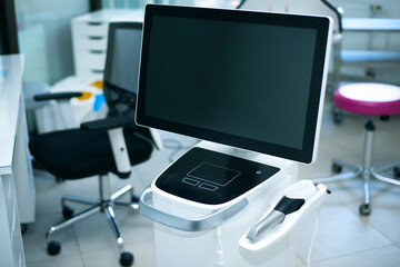 Intraoral teeth scanning machine in a dental office