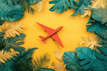 flawless visual of top view paper plane with copy space