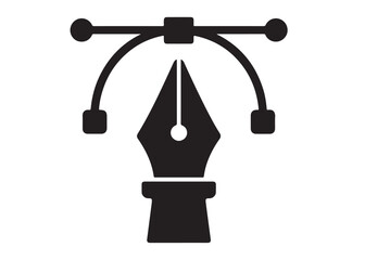 pen tool logo silhouette vector, pen tool icon logo vector design, fountain pen tool logo vector, black writing pen tool logo vector silhouette, Pen nib logo silhouettes vector on a white background 