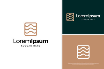 Landscape of river, creek and valley logo design template. Nature logo vector design