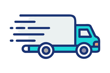 Cargo truck icon. Represent fast and reliable transportation