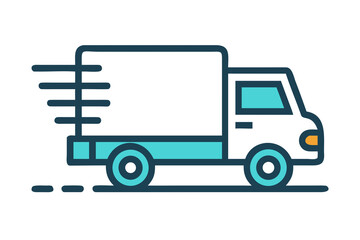 Cargo truck icon. Represent fast and reliable transportation