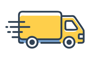 Cargo truck icon. Represent fast and reliable transportation