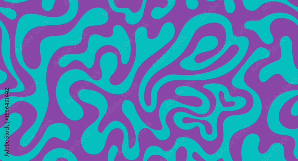 Aufkleber abstract background seamless pattern with colorful waves. psychedelic pattern with hand drawn fluid 
