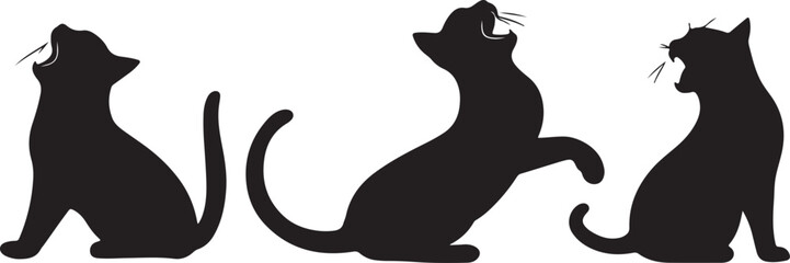 Simple Black Cat Silhouettes