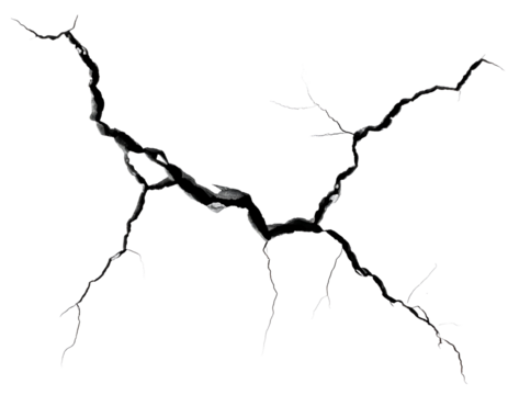 Dynamic fractured surface showcases a powerful branching network of intricate lines