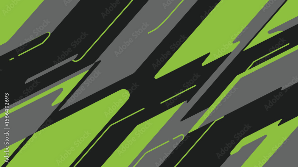 Poster abstract background with geometric shapes in shades of gray green and black creating a dynamic desig