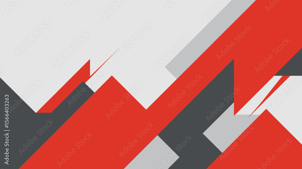 Poster abstract background featuring overlapping red gray and white geometric shapes in dynamic composition