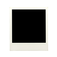 Blank, old Polaroid photo frame isolated on white or transparent background