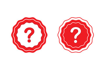 Flat red Question Mark icon in circle on white.