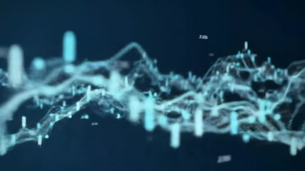 Abstract waveform analysis on dark background; data visualization - Powered by Adobe