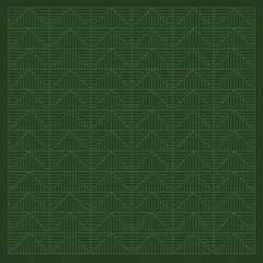 seamless square with zigzag patterns line art. vector art with simple zigzag lines in green