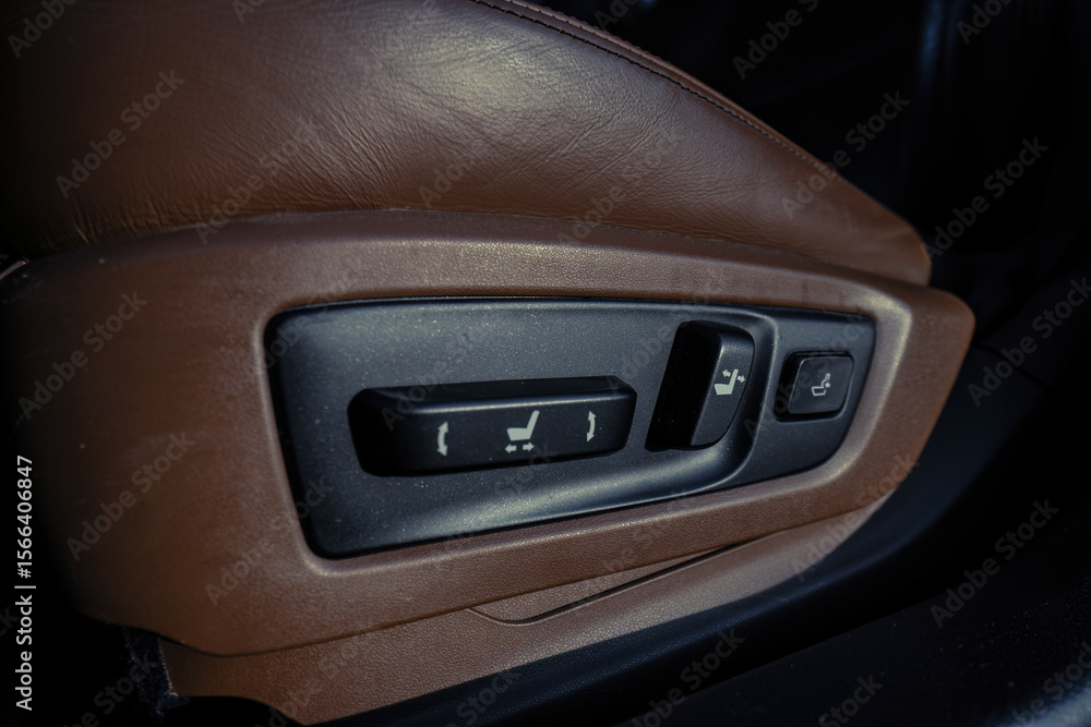 Poster riga, latvia 05-09-2024 the sleek design of a modern car's control panel, featuring buttons with uni