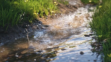 Obraz premium landscape water runoff