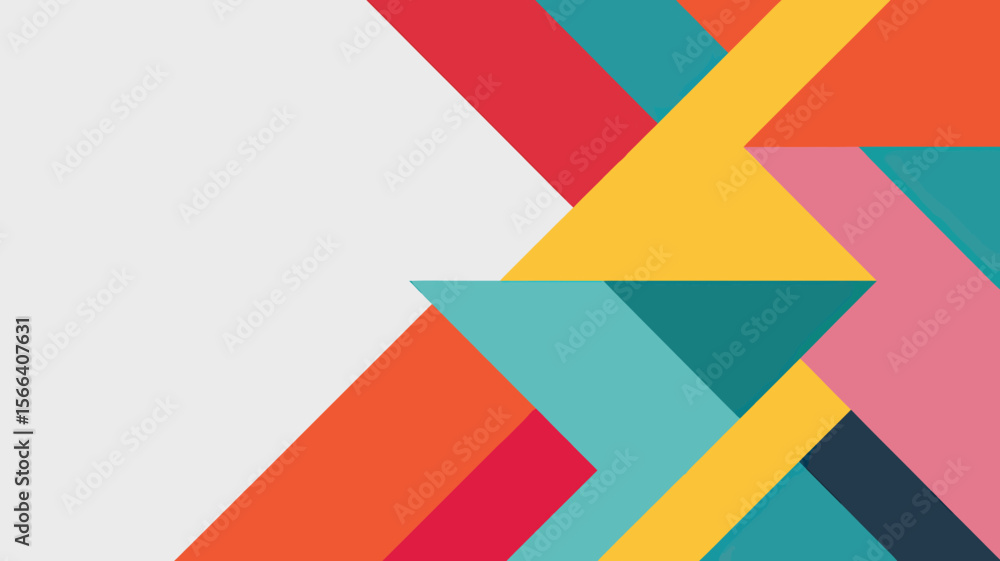 Poster abstract geometric background with overlapping colorful shapes and a white space area design layout