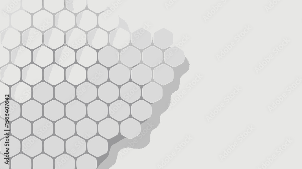 Poster a honeycomb pattern in shades of white and gray creating a modern abstract background design element