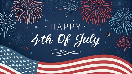 4th of July fireworks celebration with night sky and festive lights in Independence Day background