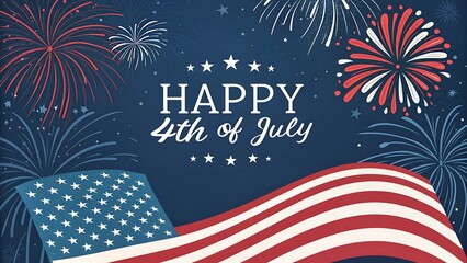 4th of July fireworks celebration with night sky and festive lights in Independence Day background