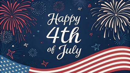 4th of July fireworks celebration with night sky and festive lights in Independence Day background