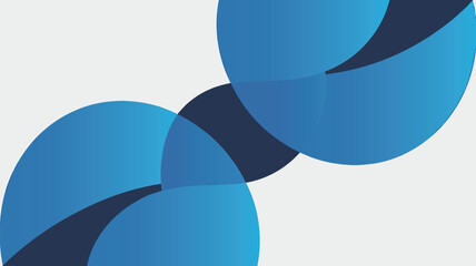Obraz premium A minimalist design featuring overlapping blue circles on a light gray and white background space art
