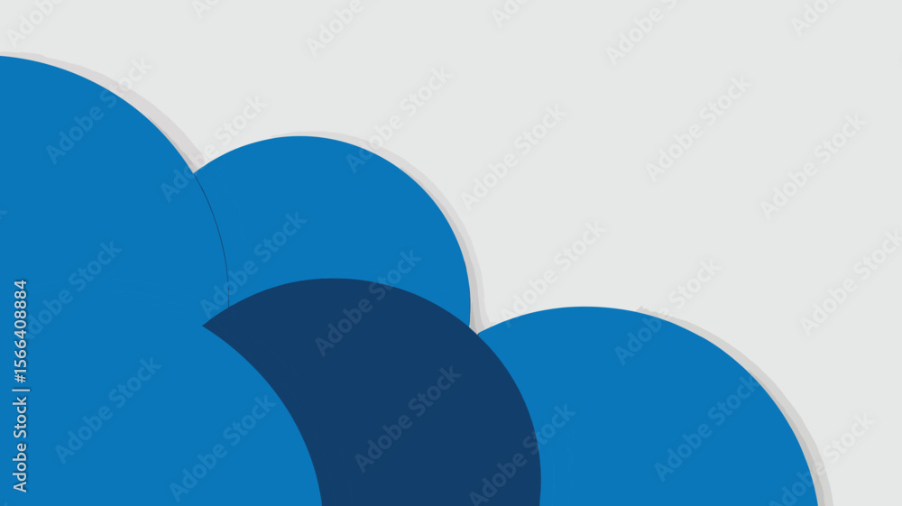 Poster overlapping blue circles on a gray background creating a modern abstract design with smooth edges an