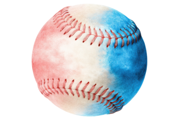 PNG Patriotic baseball with red, white, and blue design